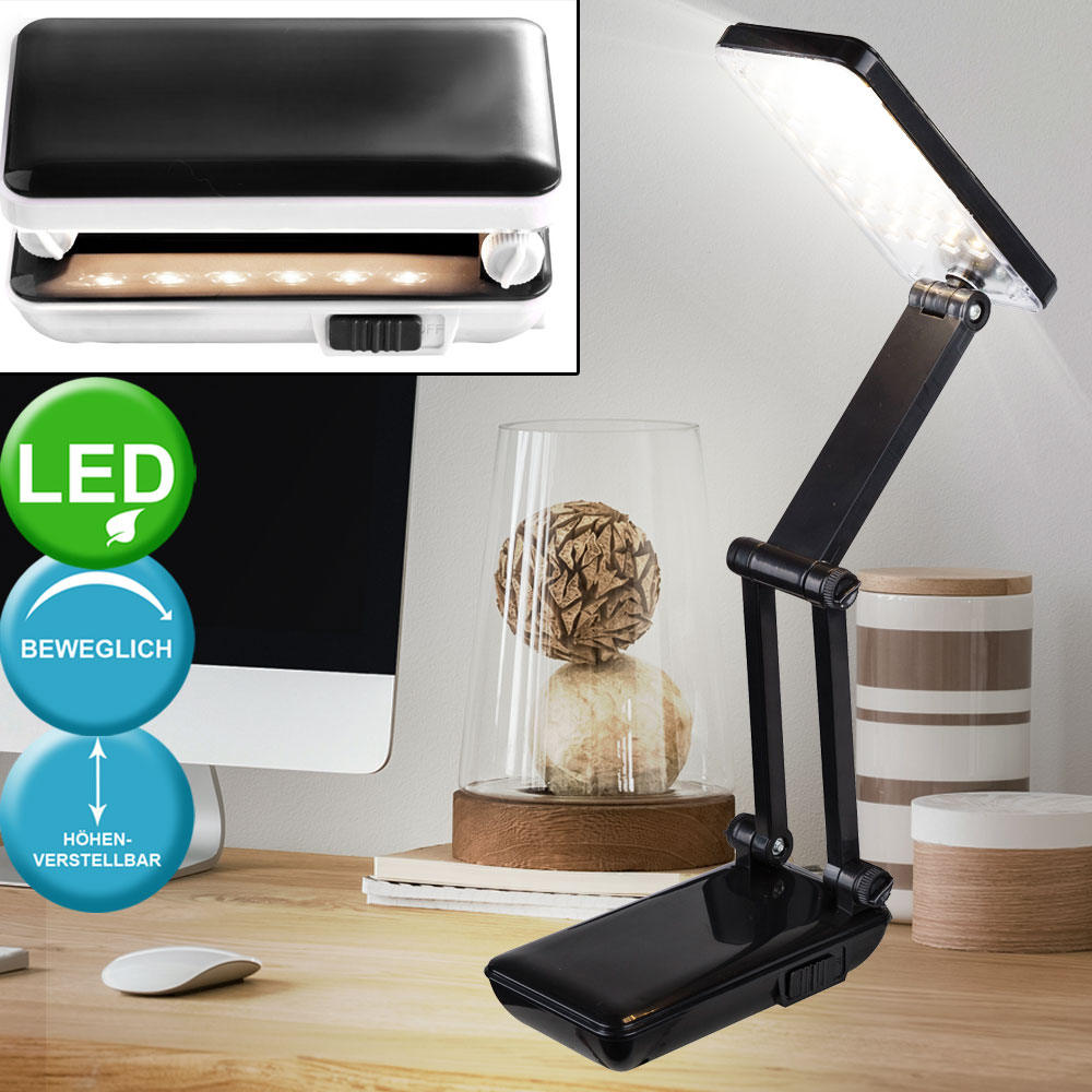 Led Table Lamp Adjustable Collapsible Black Clap for proportions 1000 X 1000