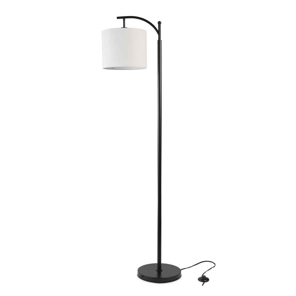 Ledpax Technology Tilden 65 In Black And White Floor Lamp With Hanging Shade intended for proportions 1000 X 1000