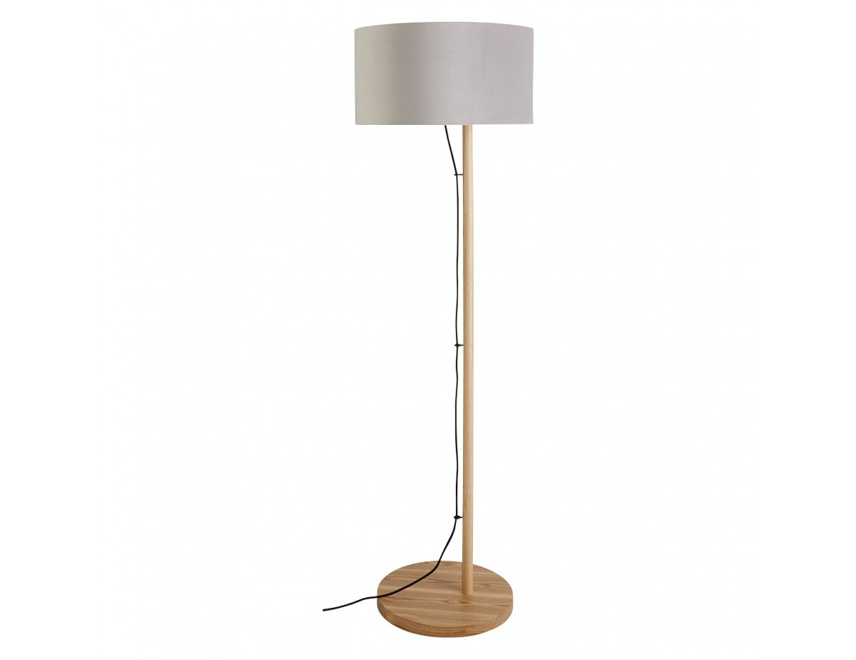 Leigh Oak Wooden Floor Lamp With Grey Shade inside dimensions 1200 X 925