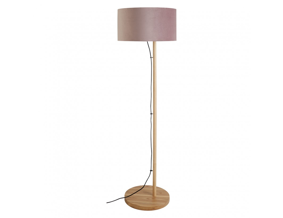Leigh Oak Wooden Floor Lamp With Lilac Shade with measurements 1200 X 925