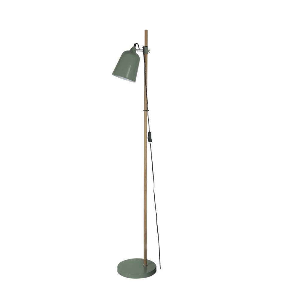 Leitmotiv Floor Lamp Wood Like Green Metal 15x14x149cm regarding sizing 946 X 1024