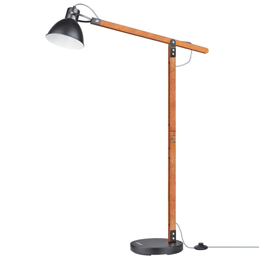 Lepower Wood Metal Floor Lamp Wood Standing Light With pertaining to size 1001 X 1001