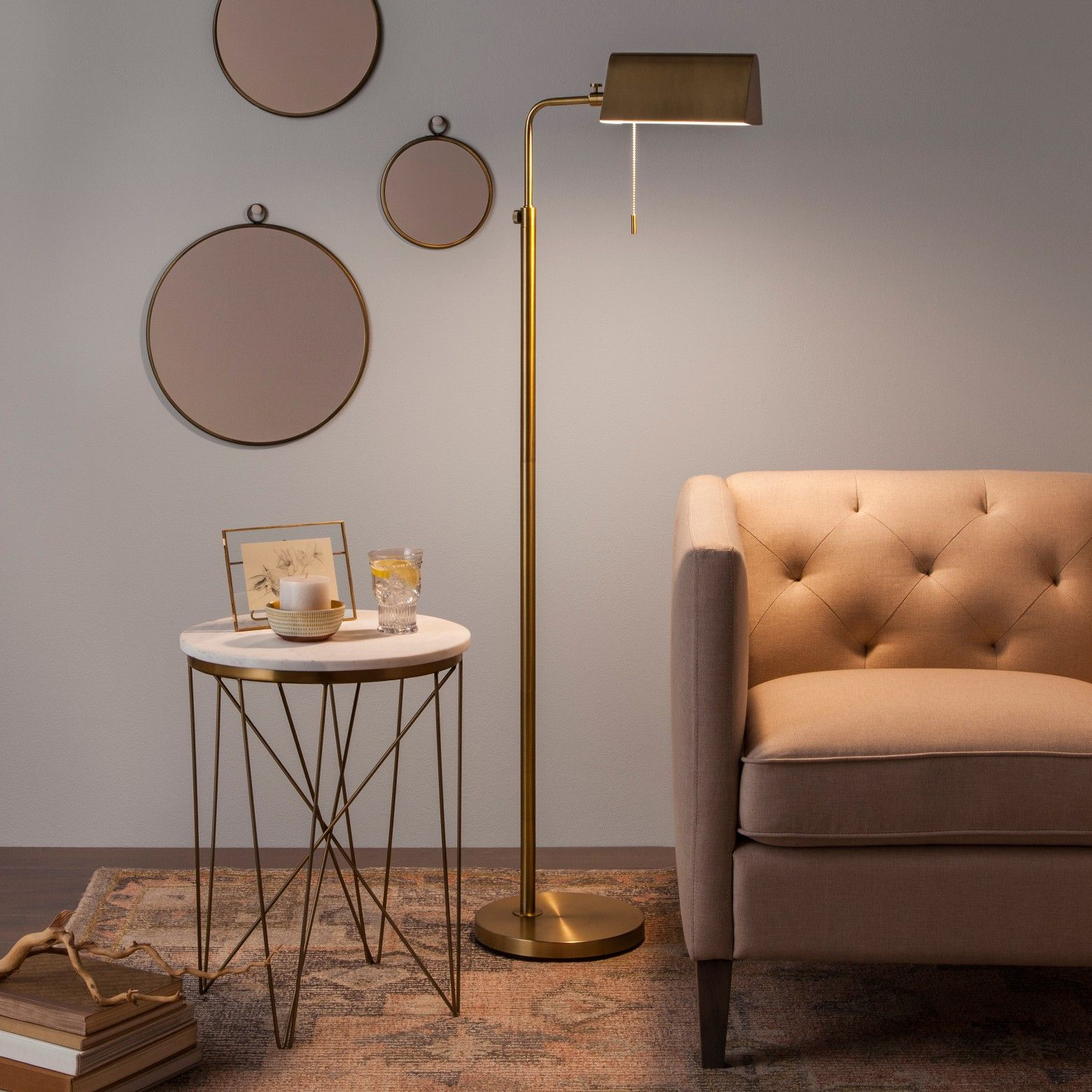Let The Brass Library Floor Lamp From Hearth Hand With for measurements 1560 X 1560
