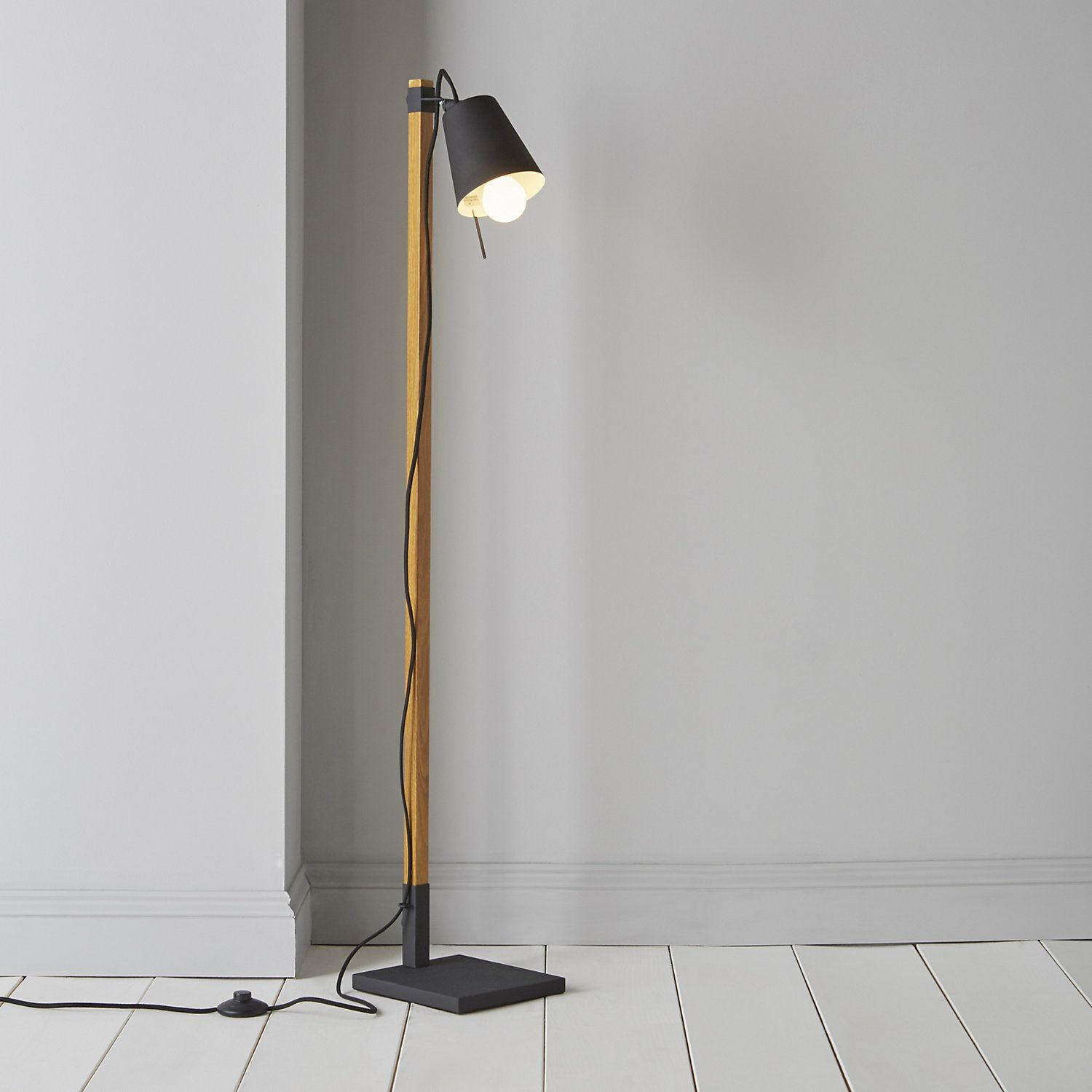 Liber Black Wood Effect Floor Lamp In 2019 Diy Floor Lamp within proportions 1500 X 1500