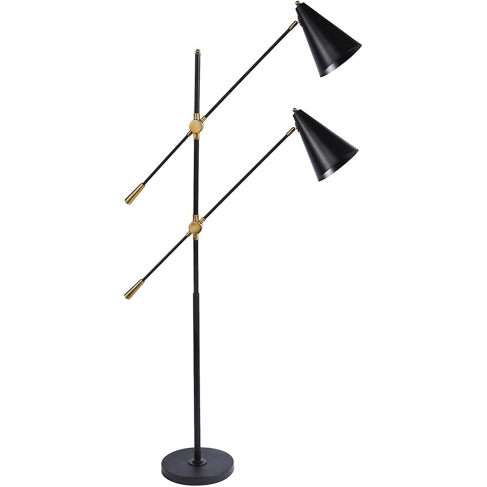 Libra Furniture Black And Brass Twin Angled Floor Lamp with regard to sizing 1000 X 1000