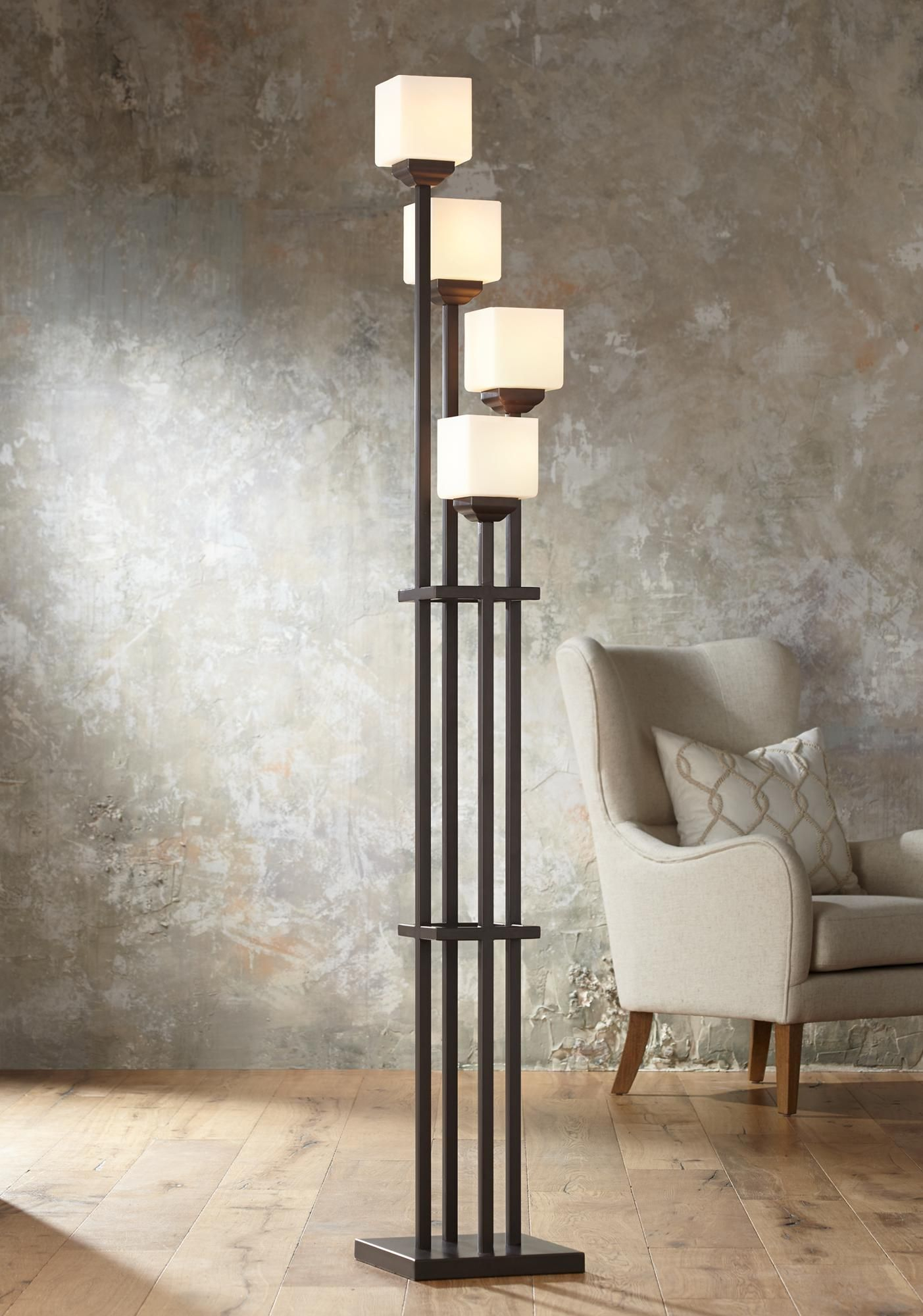 Light Tree Four Light Bronze Torchiere Floor Lamp 22087 within size 1403 X 2000