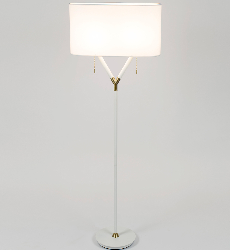 Lights Up Blip Brass White Lacquer 63 Inch Floor Lamp regarding dimensions 934 X 1015