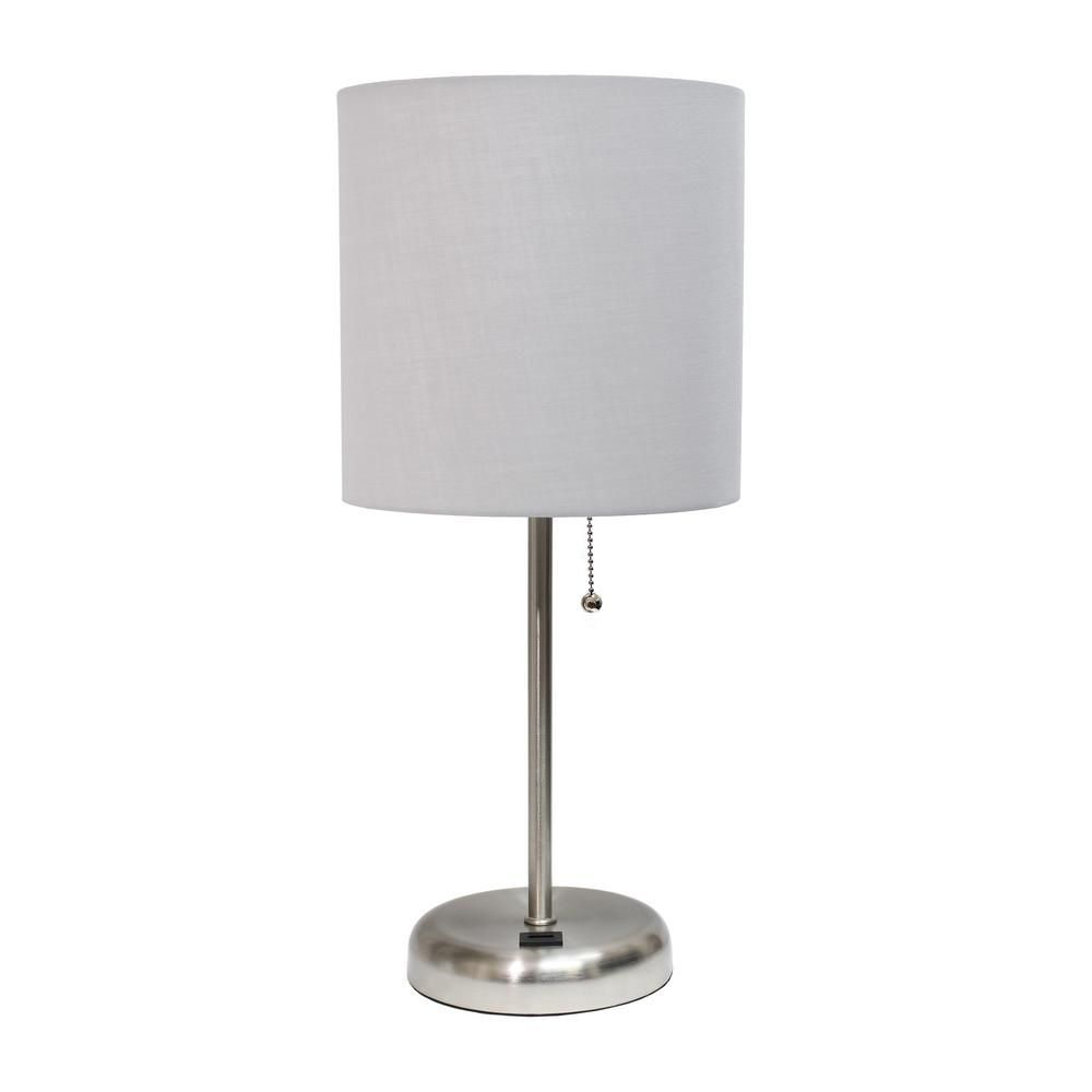 Limelights 195 In Grey Stick Lamp With Usb Charging Port regarding measurements 1000 X 1000