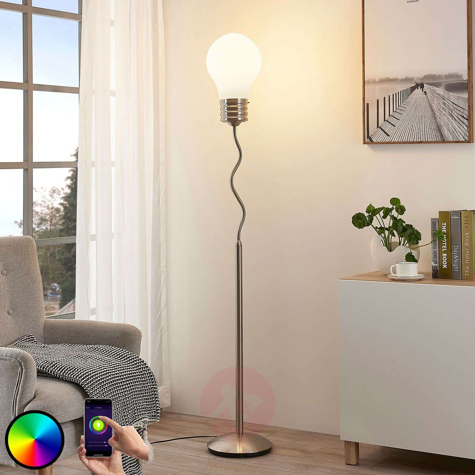 Lindy Smart Rgb Led Floor Lamp Mena inside proportions 1600 X 1600
