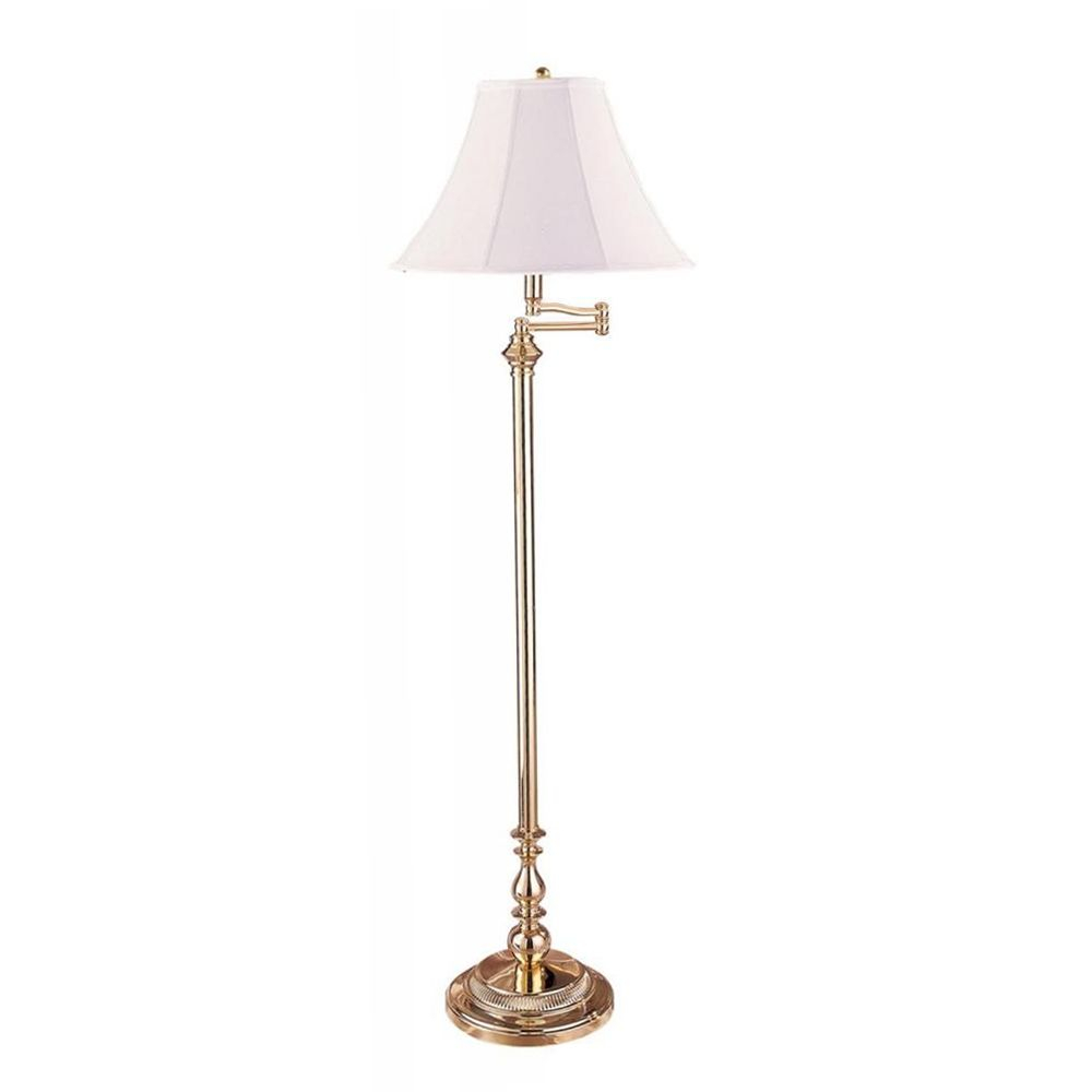 Lite Master Kenton Swing Arm Floor Lamp Polished Solid Brass inside proportions 1000 X 1000