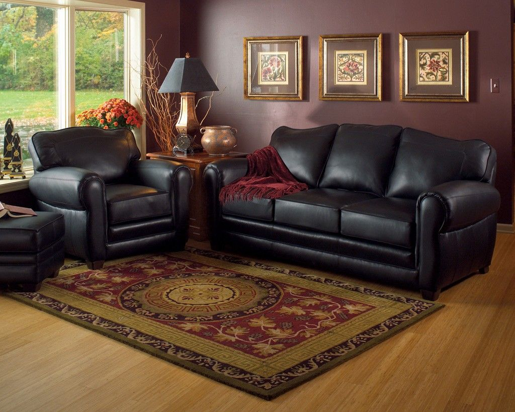 Living Room Furniture Art Deco Black Genuine Leather Sofa pertaining to sizing 1024 X 819
