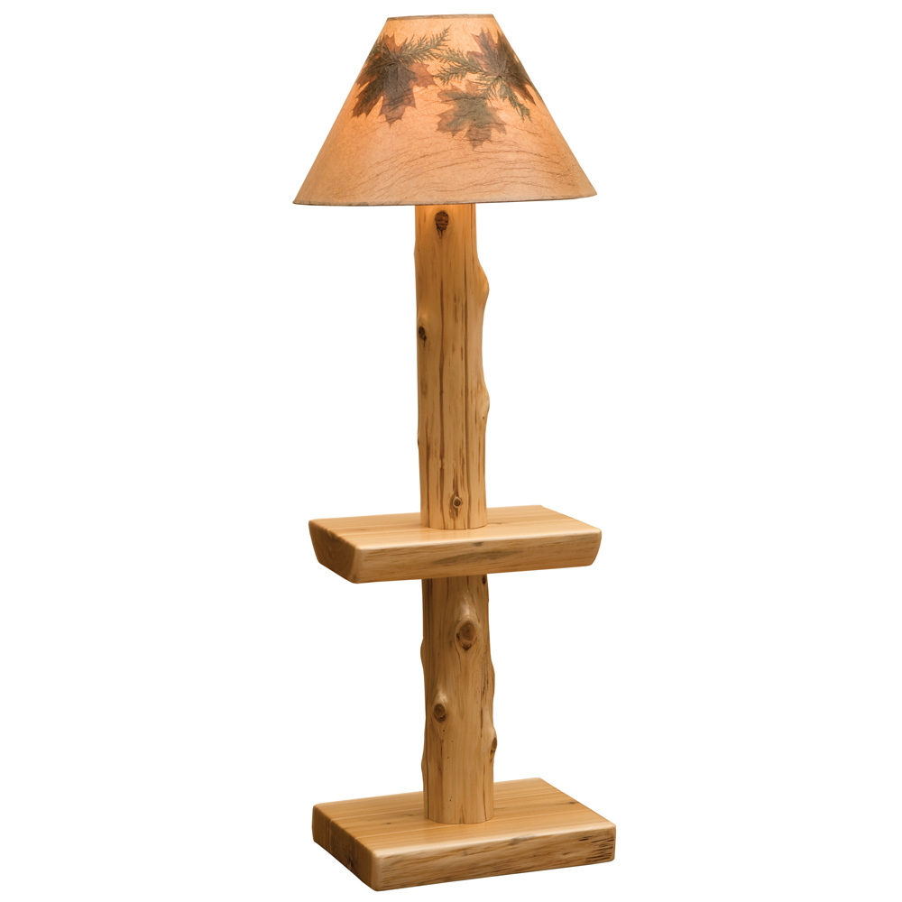 Log Floor Lamp With Shelf with proportions 1000 X 1000