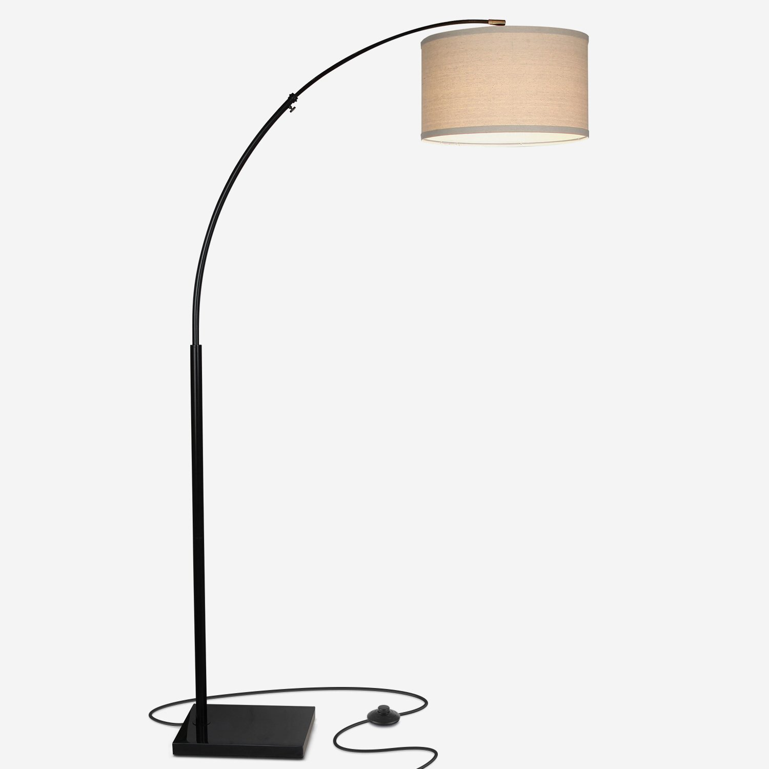 Logan Led Arc Floor Lamp With Marble Base Modern Tall Standing with regard to measurements 1500 X 1500