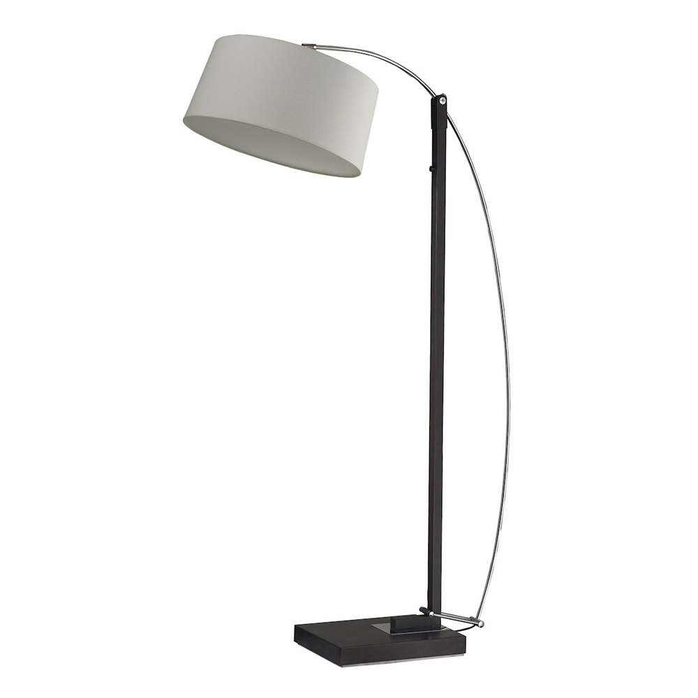 Logan Square Arc Floor Lamp In Black Marble With Off White intended for size 1000 X 1000
