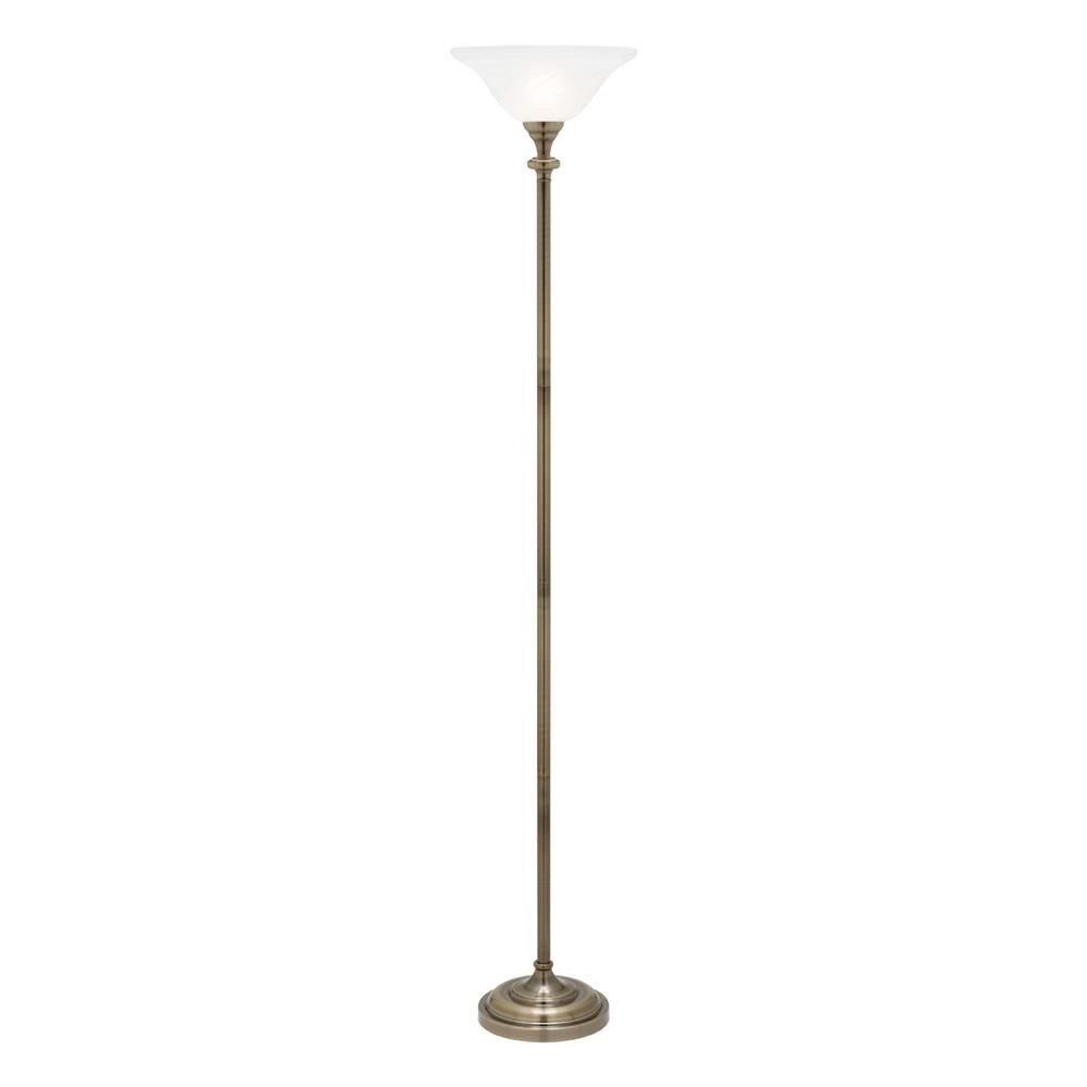 Logan Uplight Floor Lamp With Alabaster Glass Shade Floor within size 1000 X 1000