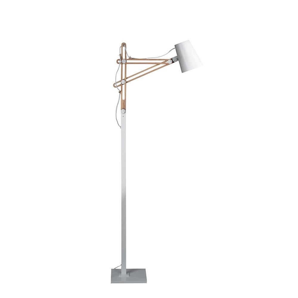Looker Funky Floor Lamp In White Finish And Beach Wood Detail M3774 intended for measurements 1000 X 1000