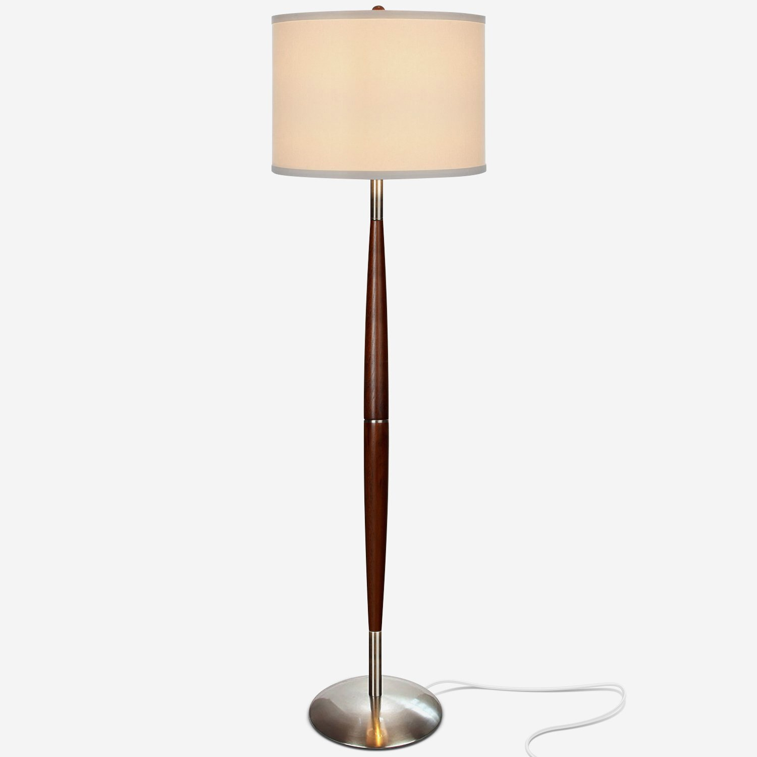 Lucas Led Pole Floor Lamp Tall Standing Drum Shade Lighting All Rooms regarding size 1500 X 1500