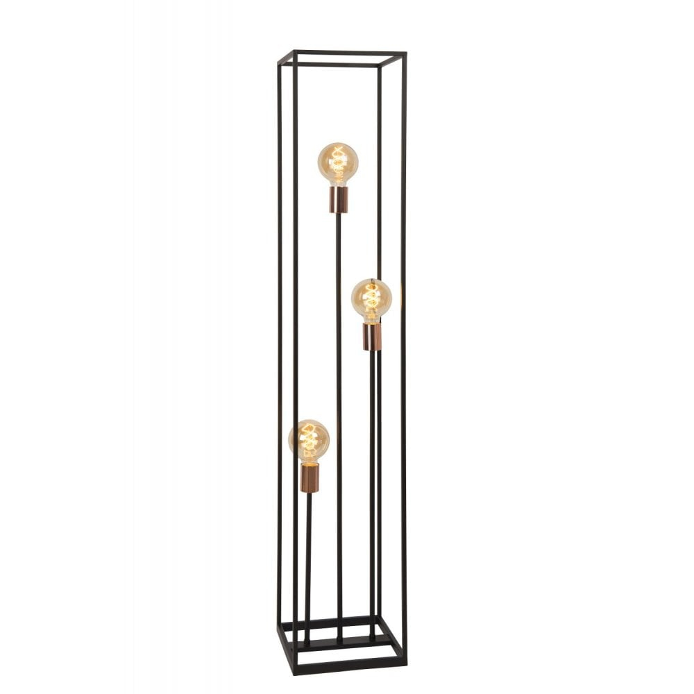 Lucide Arthur Modern Rectangle Metal Black And Copper Floor Lamp pertaining to dimensions 1000 X 1000