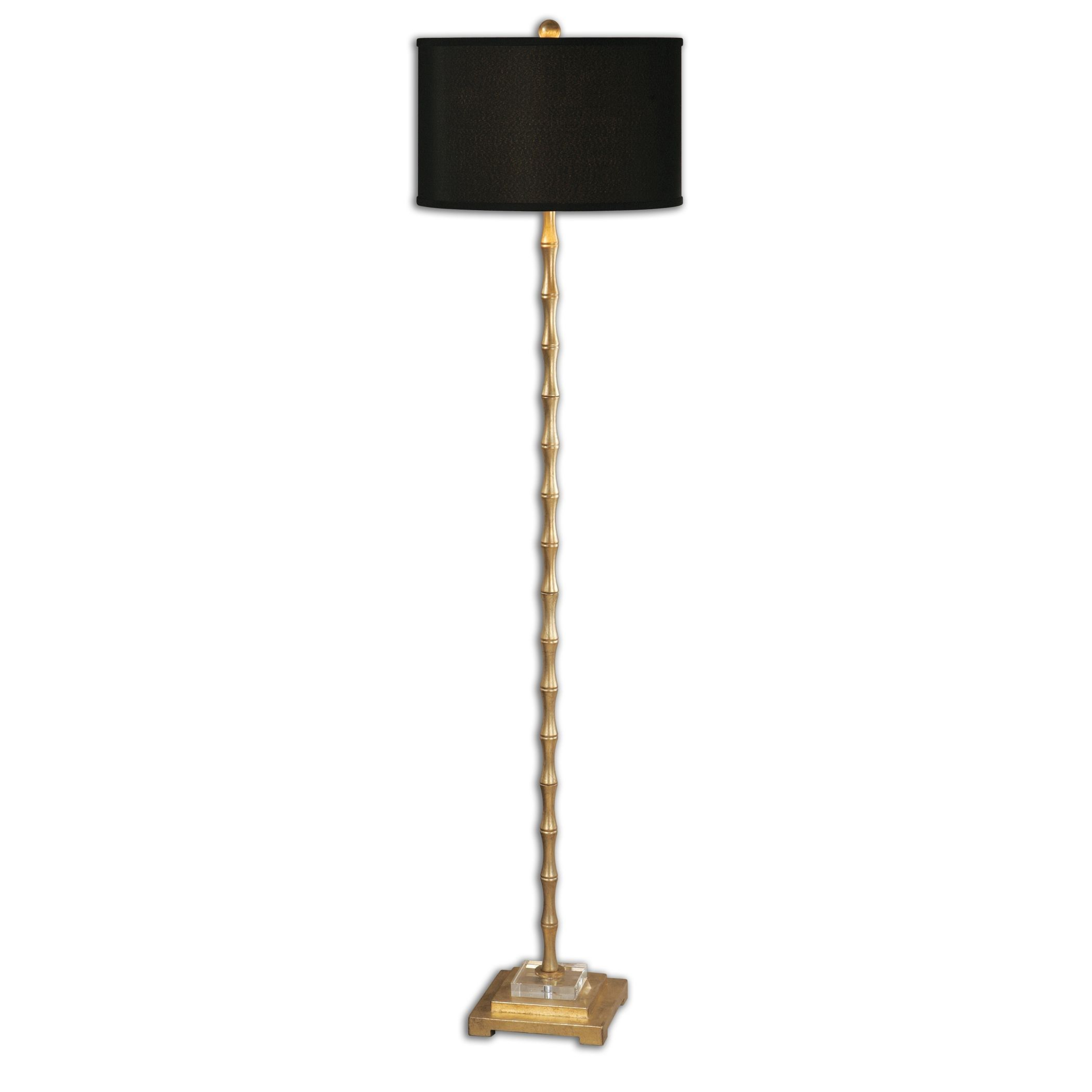 Lulu Georgia Golden Bamboo Floor Lamp Black And Gold for dimensions 2100 X 2100