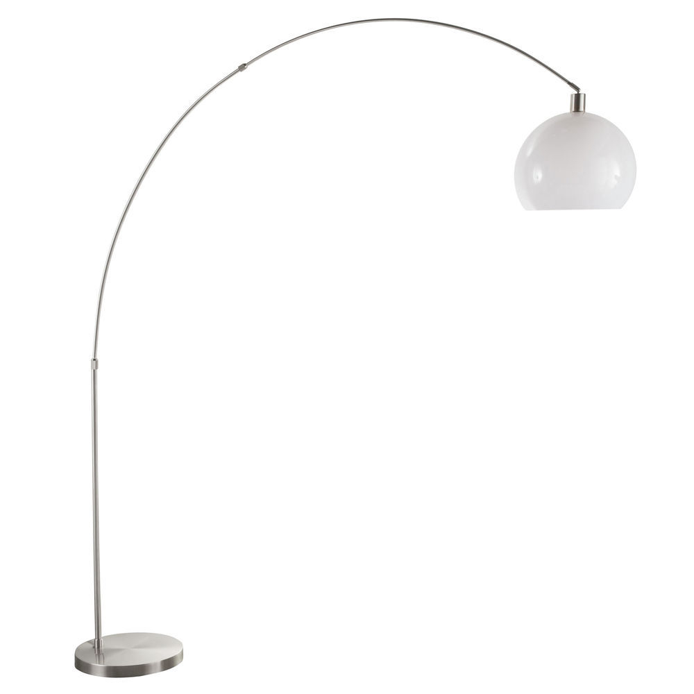 Lumisource Decco Modern Arched Floor Lamp In Satin Nickel With White Shade Lumisource regarding measurements 1000 X 1000