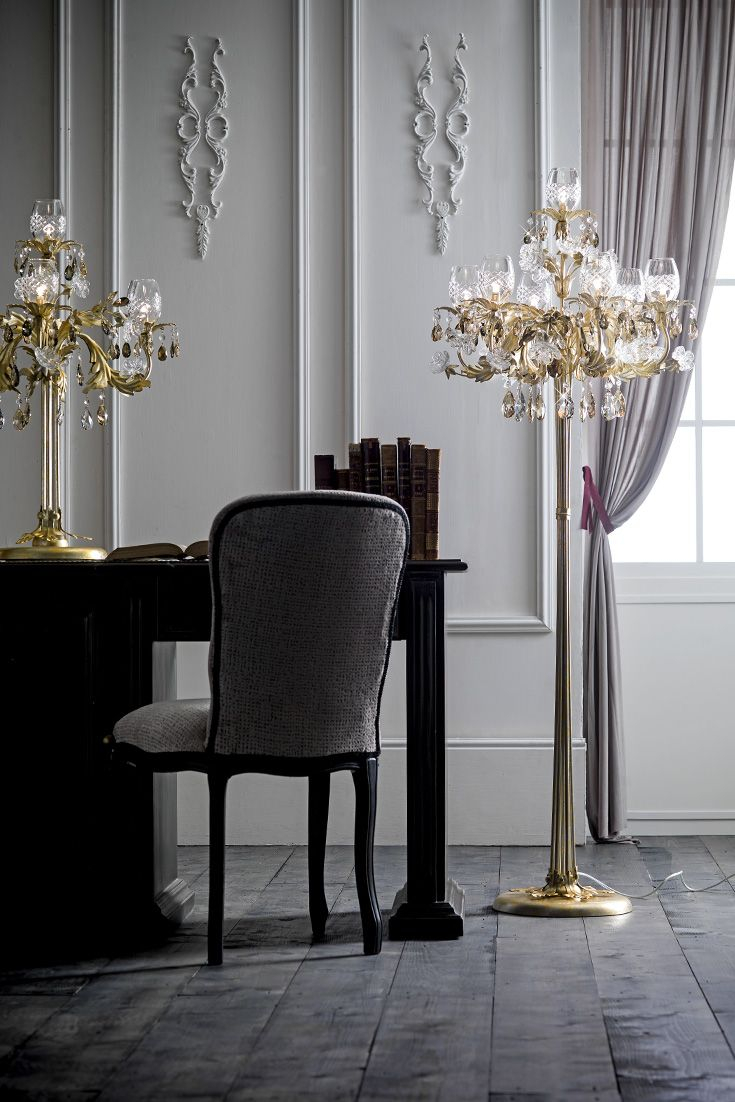 Luxury Italian Swarovski Crystal Florentine Style Floor Lamp regarding sizing 735 X 1102