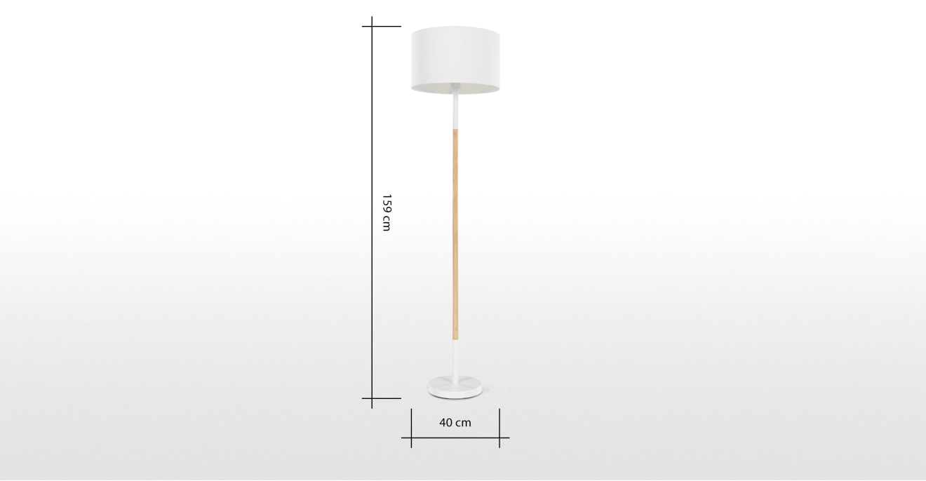 Made Essentials Kyle Floor Lamp White in proportions 1320 X 686