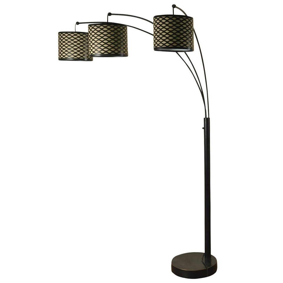 Madison Bronze Three Arm Arch Floor Lamp With Metal Shades intended for sizing 960 X 960