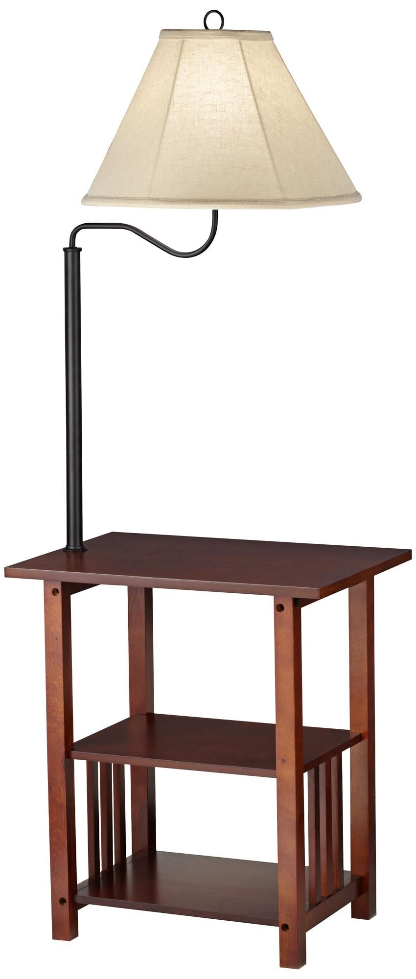 Madra Mission Style Mahogany End Table Floor Lamp in dimensions 850 X 2000