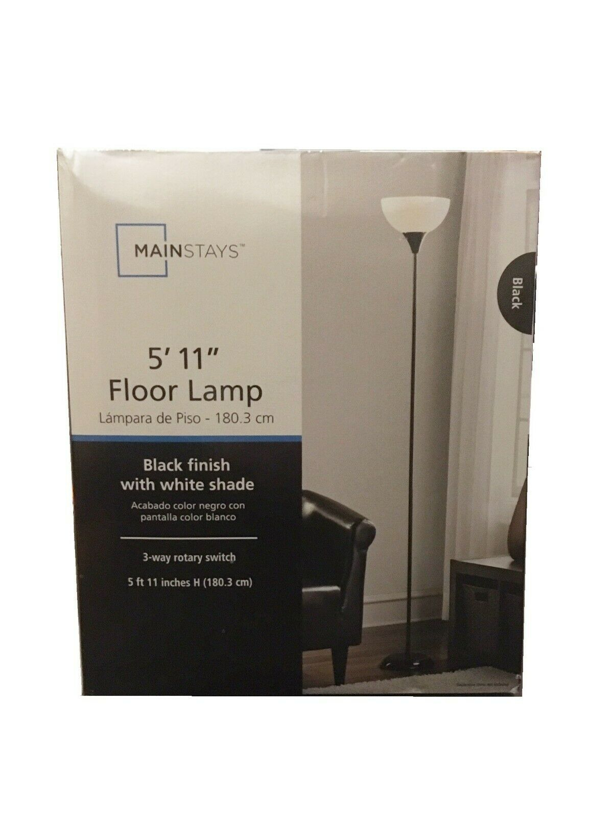 Mainstays 511 Black Floor Lamp pertaining to measurements 1200 X 1600