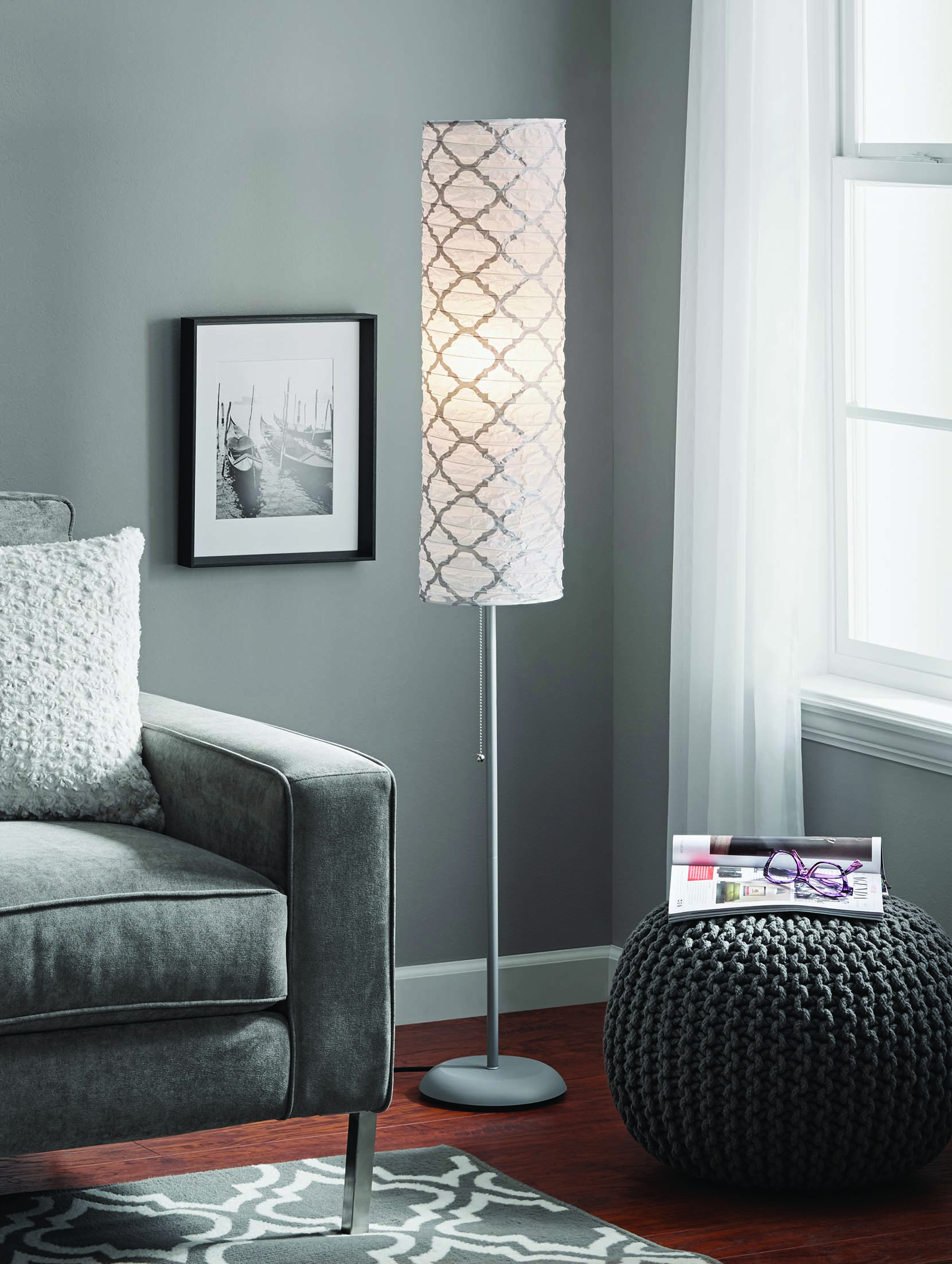 Mainstays 54 Metallic Silver Rice Paper Shade Floor Lamp intended for measurements 1660 X 2205
