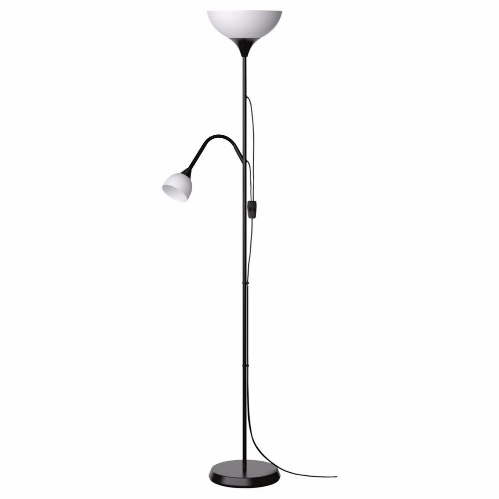 Mainstays 6 Floor Dual Lamp Reading Light Black Mainstays intended for measurements 1000 X 1000