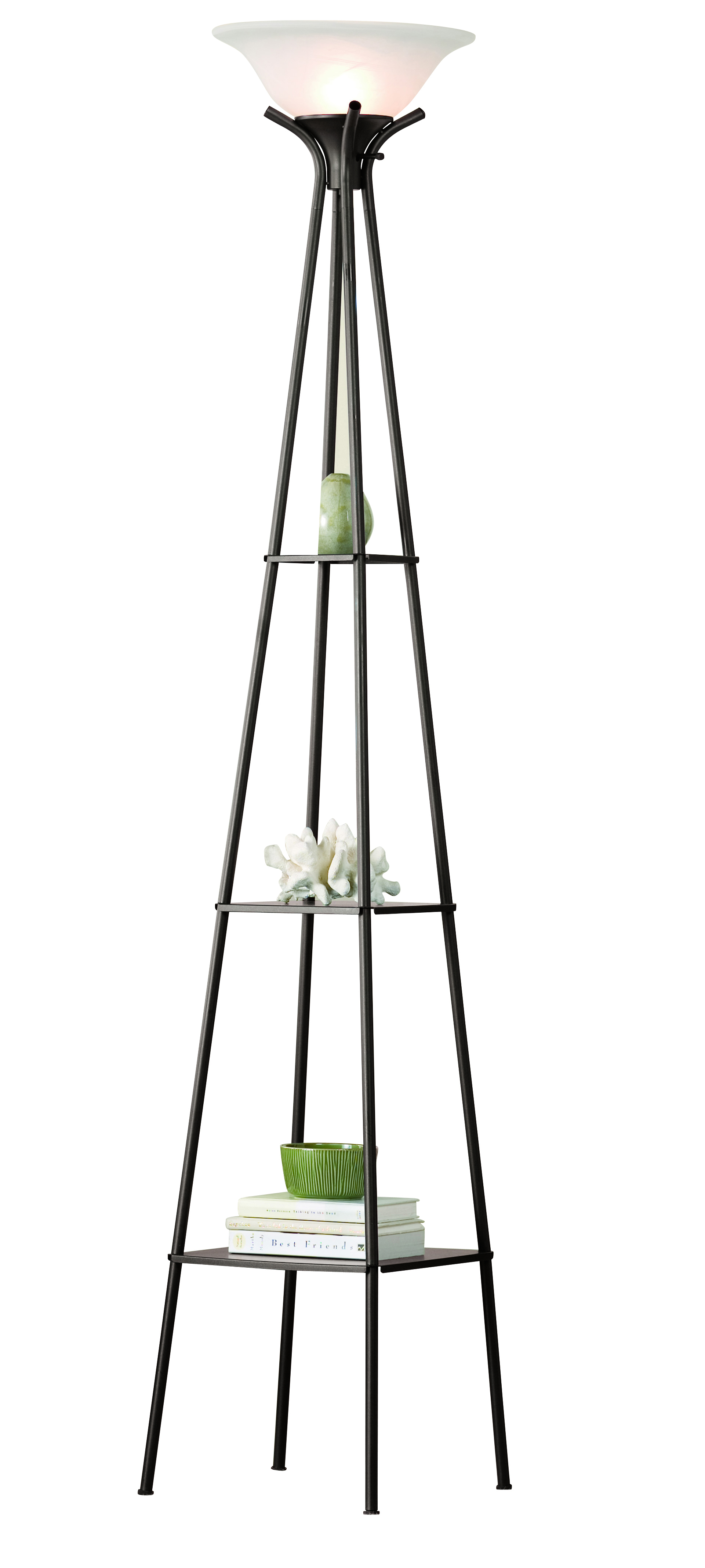 Mainstays 69 Etagere Floor Lamp Dark Charcoal Finish Walmart with regard to dimensions 1921 X 4271