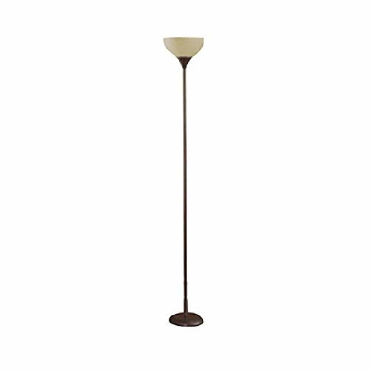Mainstays 71 Metal Floor Lamp Brown With Tea Stained Plastic Shade throughout measurements 1200 X 1200