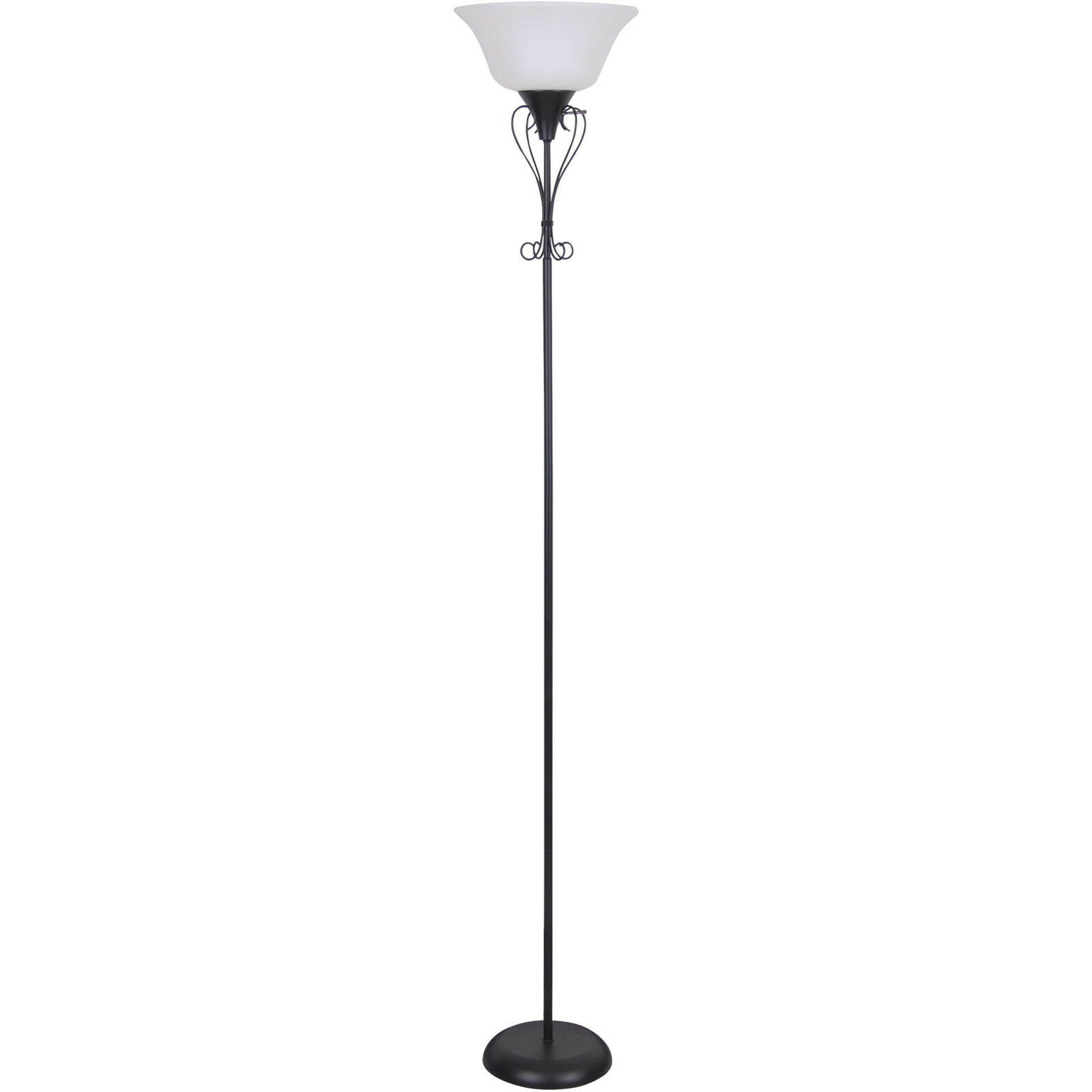 Mainstays 71 Scroll Floor Lamp Black Finish Cfl Bulb Included pertaining to proportions 1600 X 1600