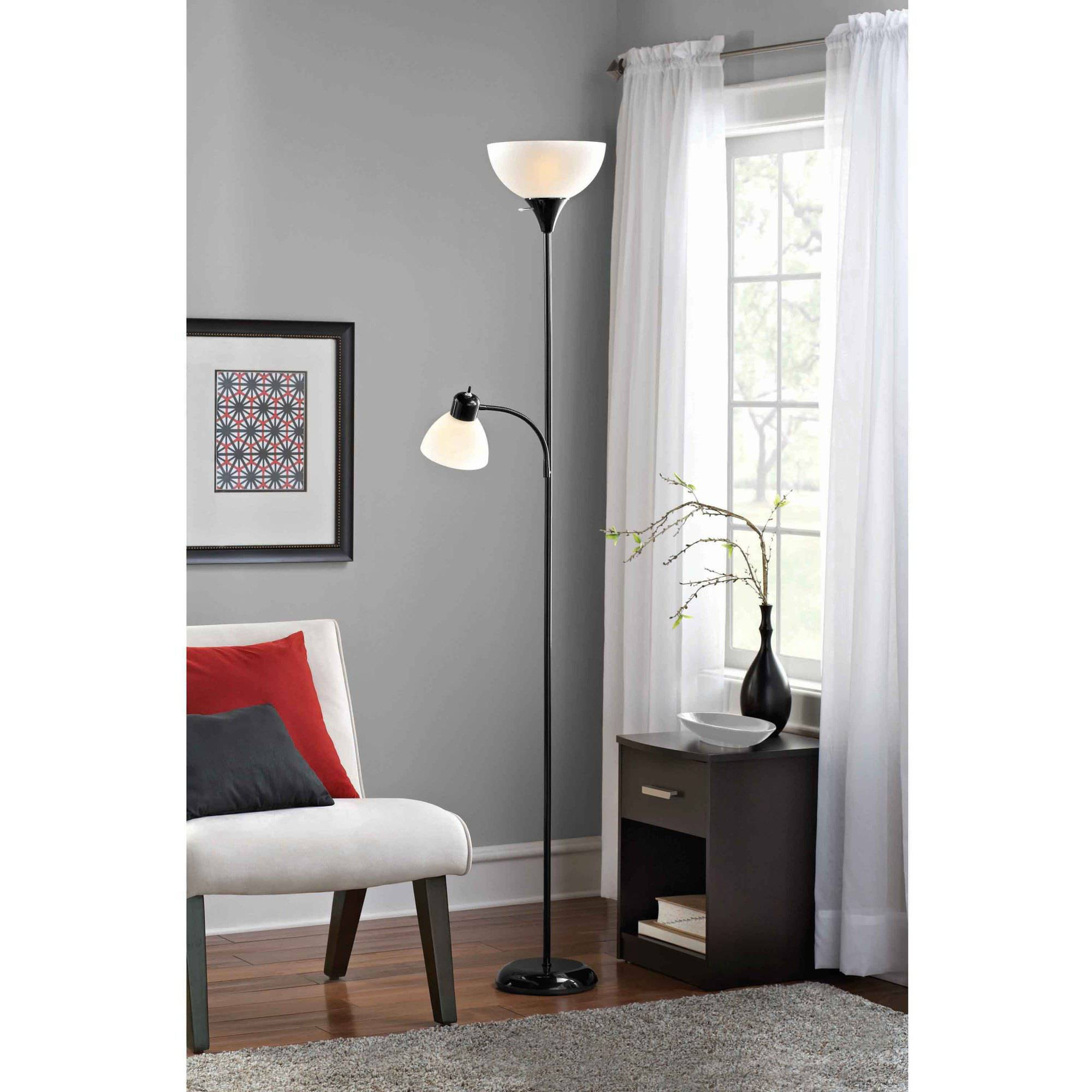 Mainstays Combo Floor Lamp With Bulbs Included Walmart intended for proportions 2000 X 2000