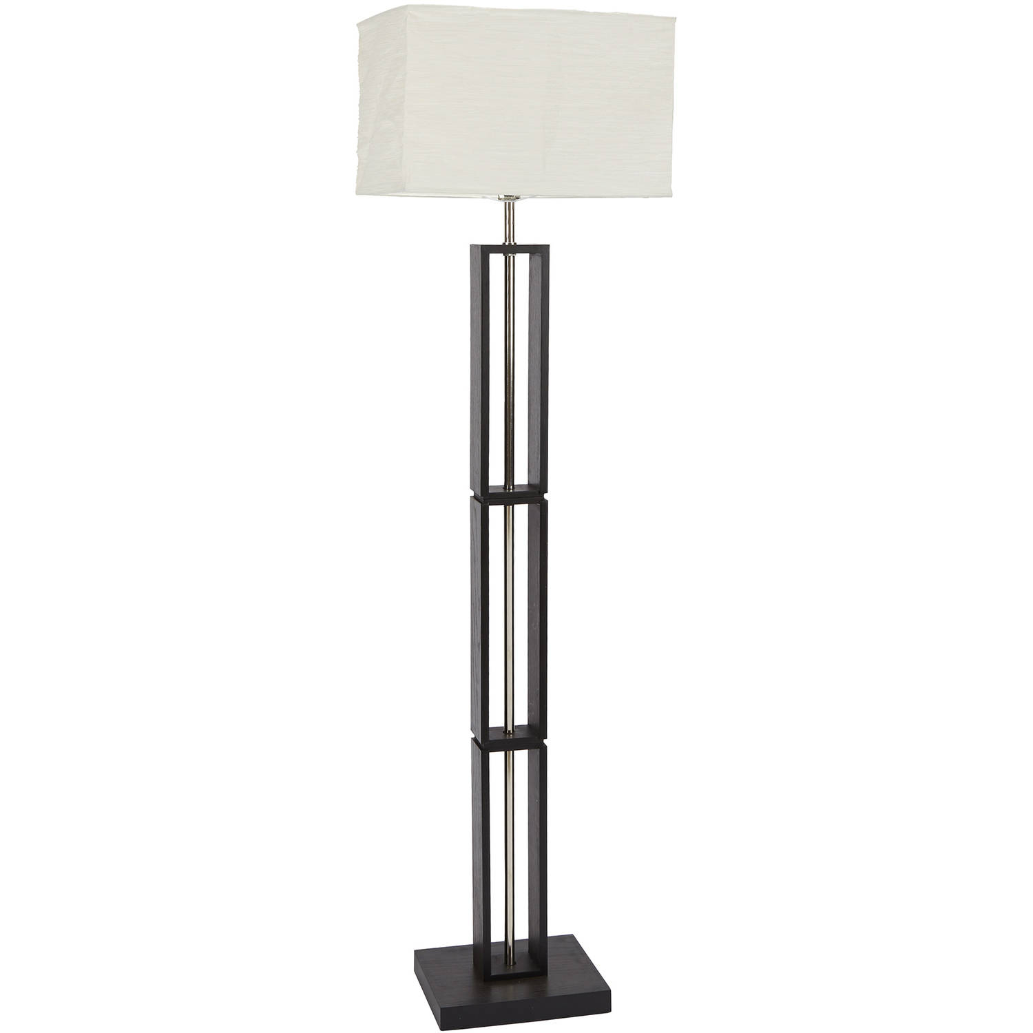 Mainstays Dark Wood Floor Lamp With Rice Paper Shade Walmart within sizing 1500 X 1500