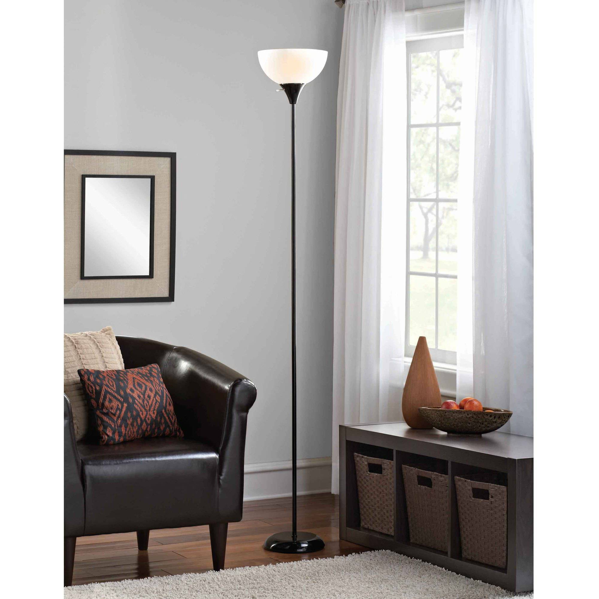 Mainstays Floor Lamp With Bulbs Included Black Walmart for dimensions 2000 X 2000