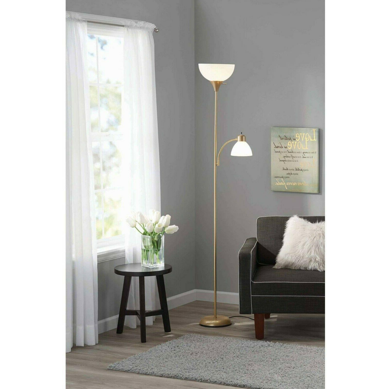 Mainstays Floor Lamp With Reading Light And Bulbs within proportions 1600 X 1600