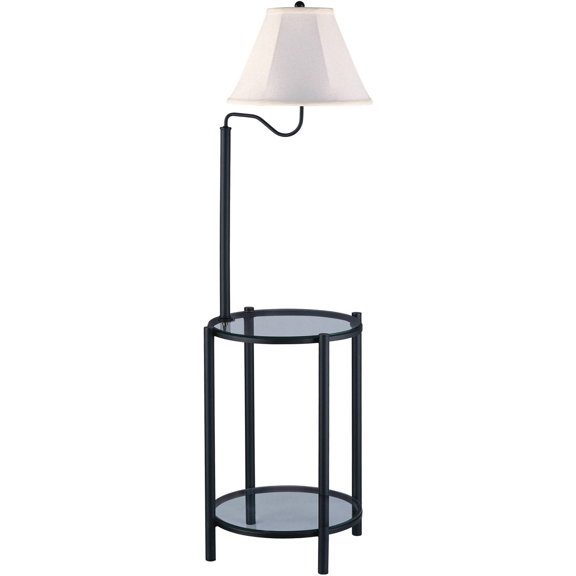 Mainstays Glass End Table Floor Lamp Matte Black Cfl Bulb intended for size 2000 X 2000