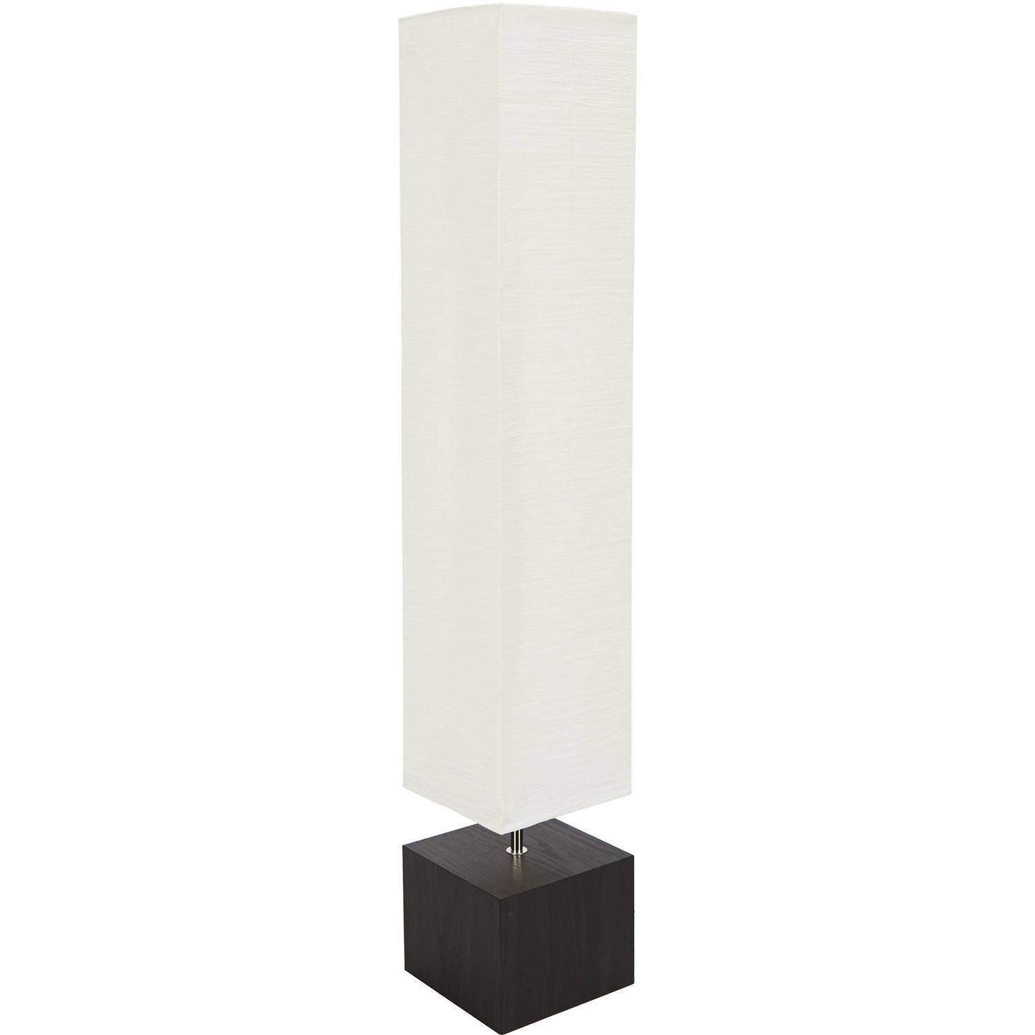 Mainstays White Rice Paper Floor Lamp With Dark Wood Base throughout sizing 1500 X 1500