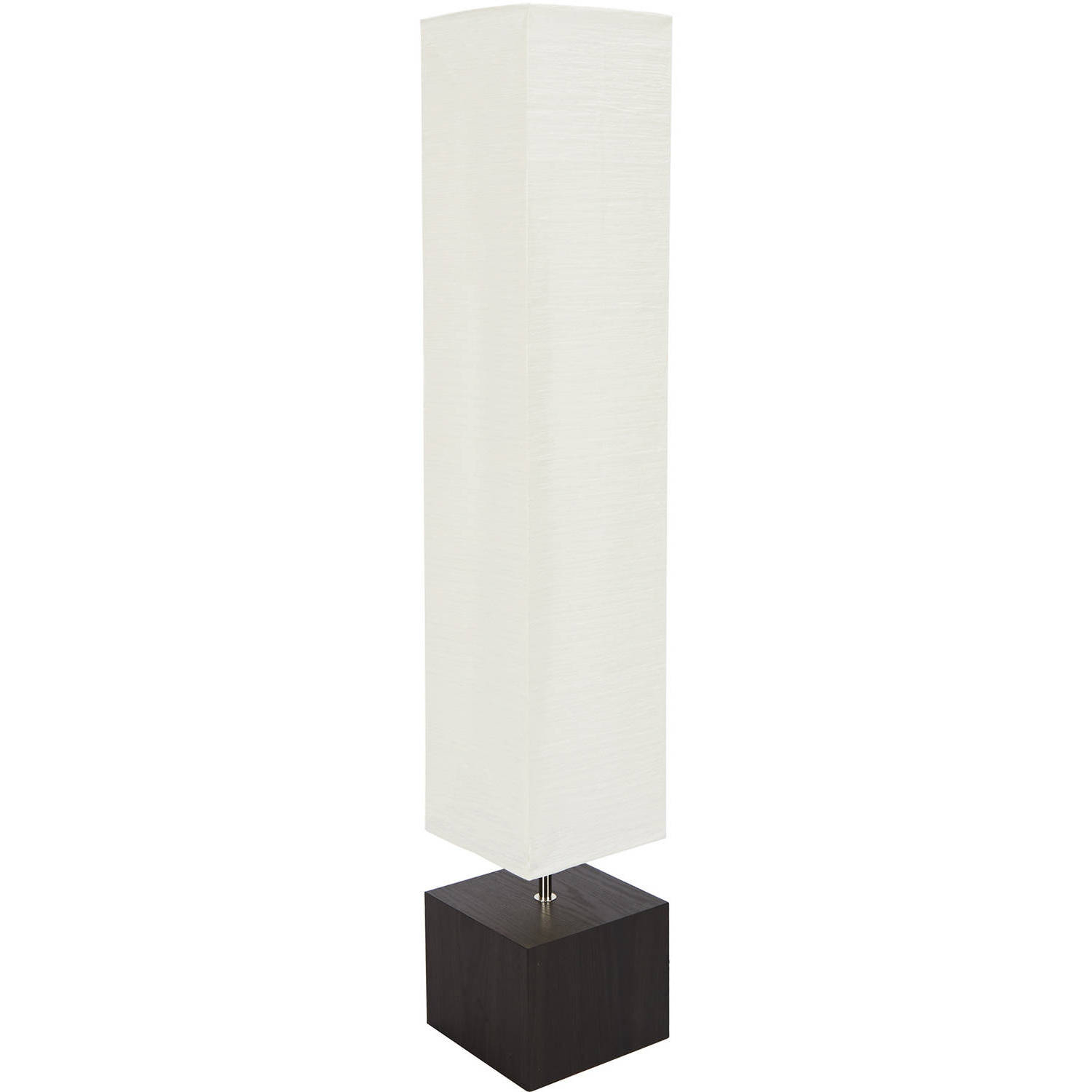 Mainstays White Rice Paper Floor Lamp With Dark Wood Base with measurements 1500 X 1500