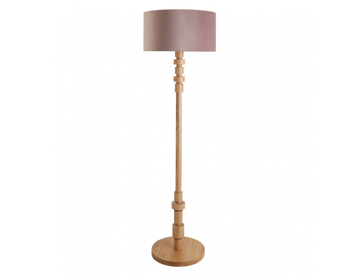 Maldon Oak Wooden Floor Lamp With Lilac Shade regarding measurements 1200 X 925