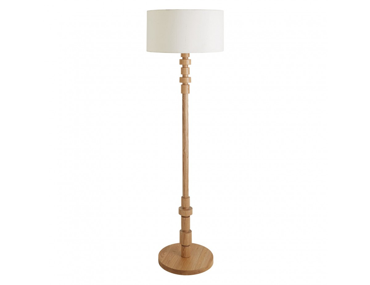 Maldon Oak Wooden Floor Lamp With White Shade for size 1200 X 925
