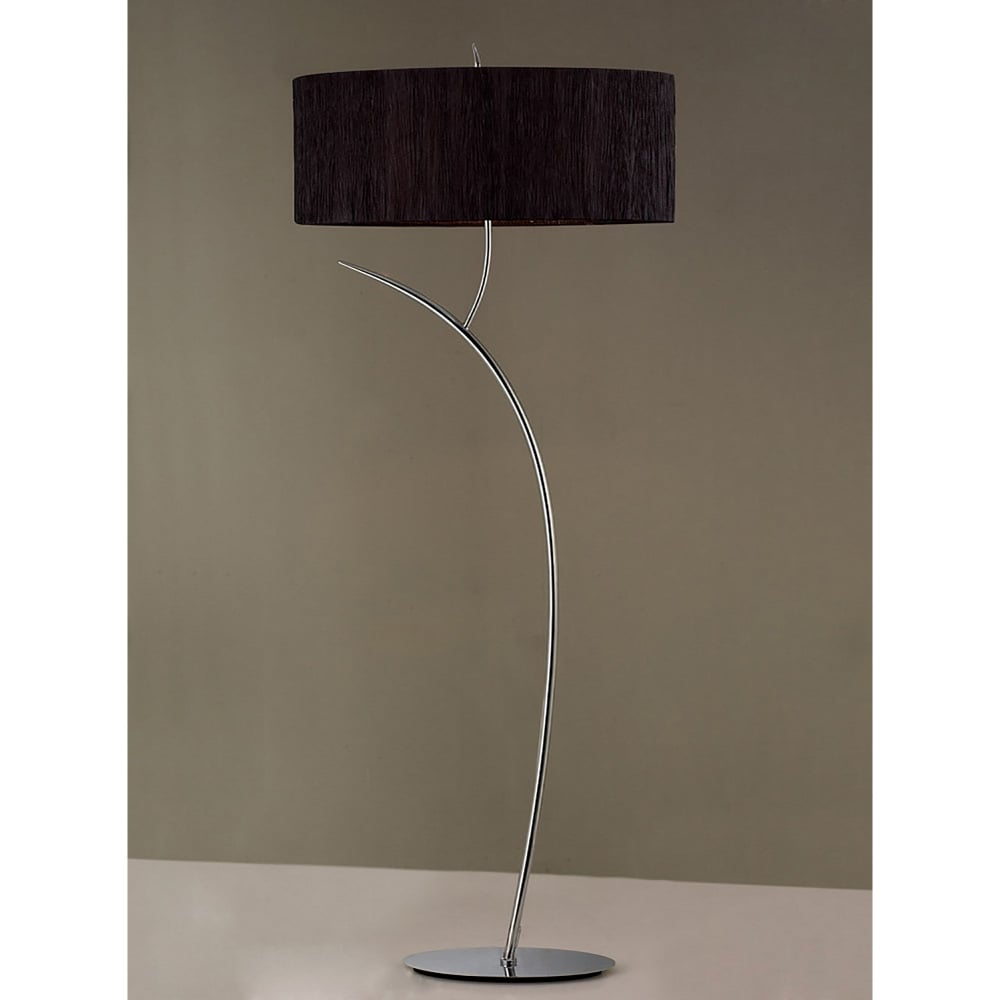 Mantra M1139bs Eve 2 Light Low Energy Floor Lamp In Polished Chrome Finish With Black Shade regarding size 1000 X 1000