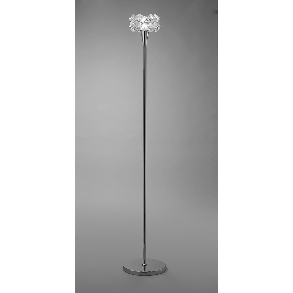 Mantra M3969 Artic Single Light Low Energy Floor Lamp In Polished Chrome Finish With Crystal Glass regarding size 1000 X 1000