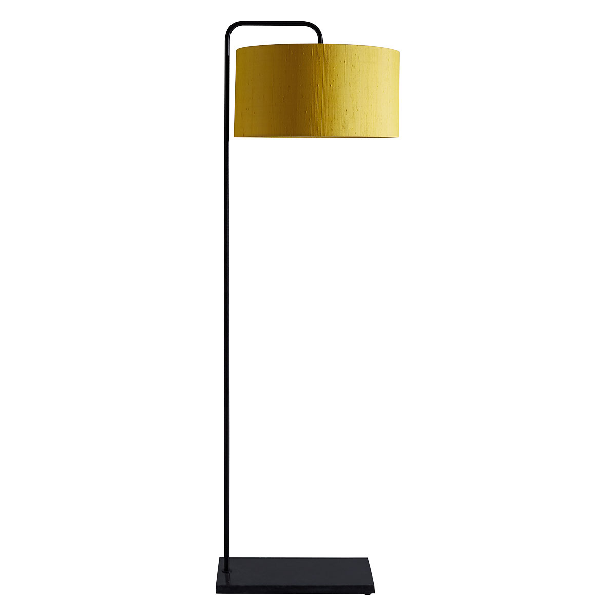 Marbelle Black Metal And Marble Floor Lamp With Saffron Drum Silk Shade throughout size 1200 X 1200