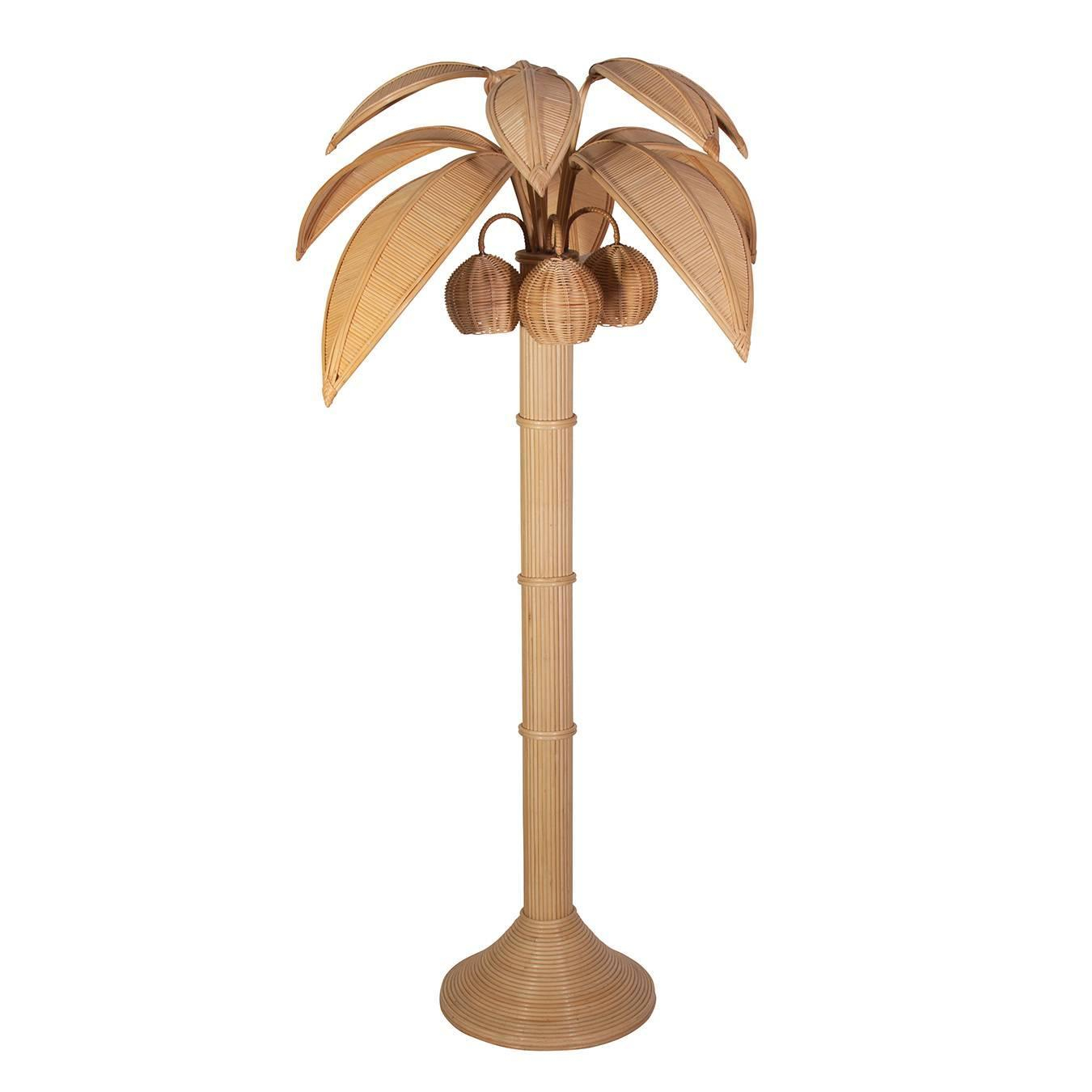 Mario Lopez Torres Rattan Coconut Palm Tree Floor Lamp Bei inside size 1350 X 1350