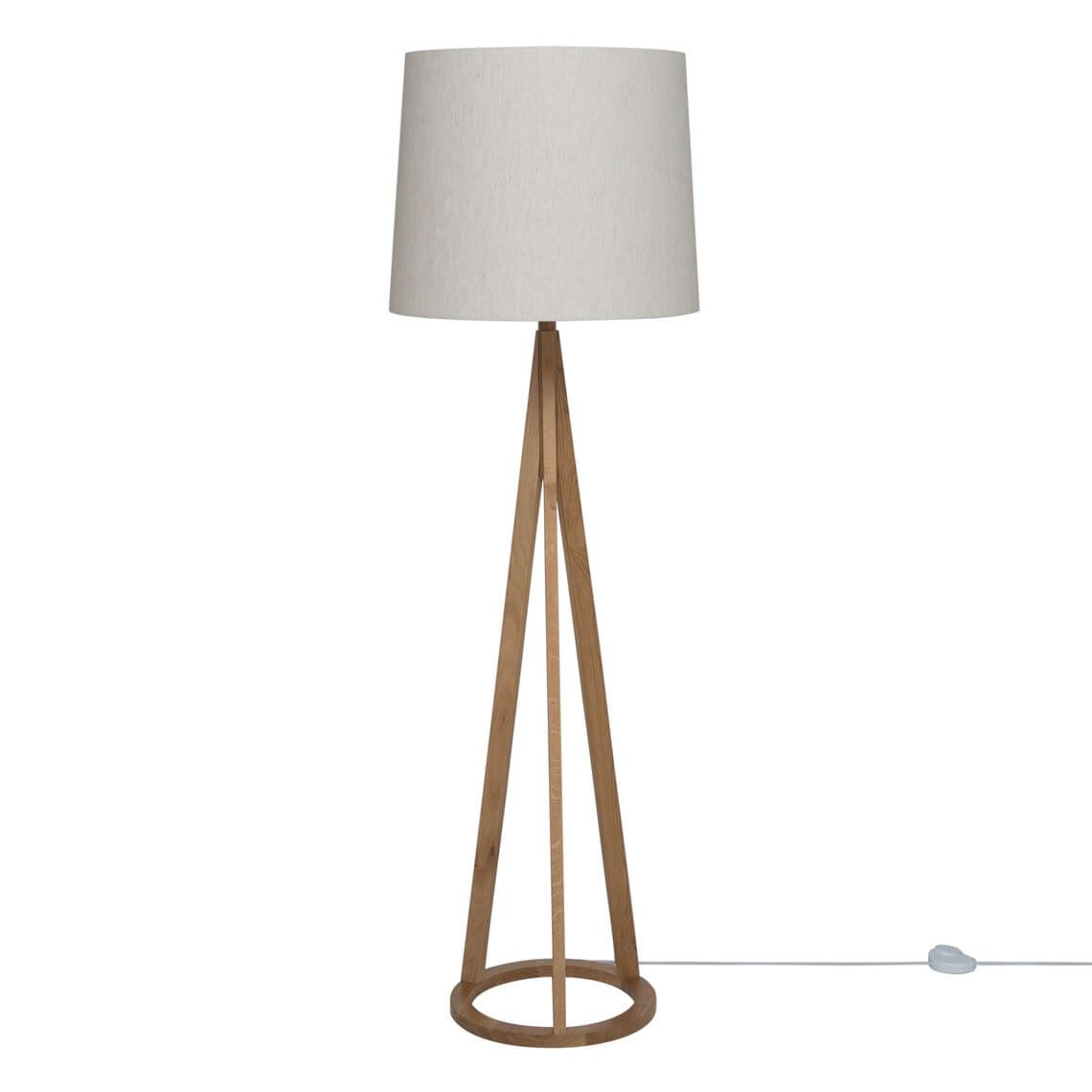 Mason 60w E27 Floor Lamp Oak inside proportions 1140 X 1140