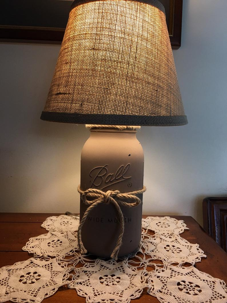Mason Jar Lamp Table Lamp Country Rustic Lamp Farmhouse Style Lamp Farmers Style Decor Country Lighting Restore Paint House Warming throughout sizing 794 X 1059