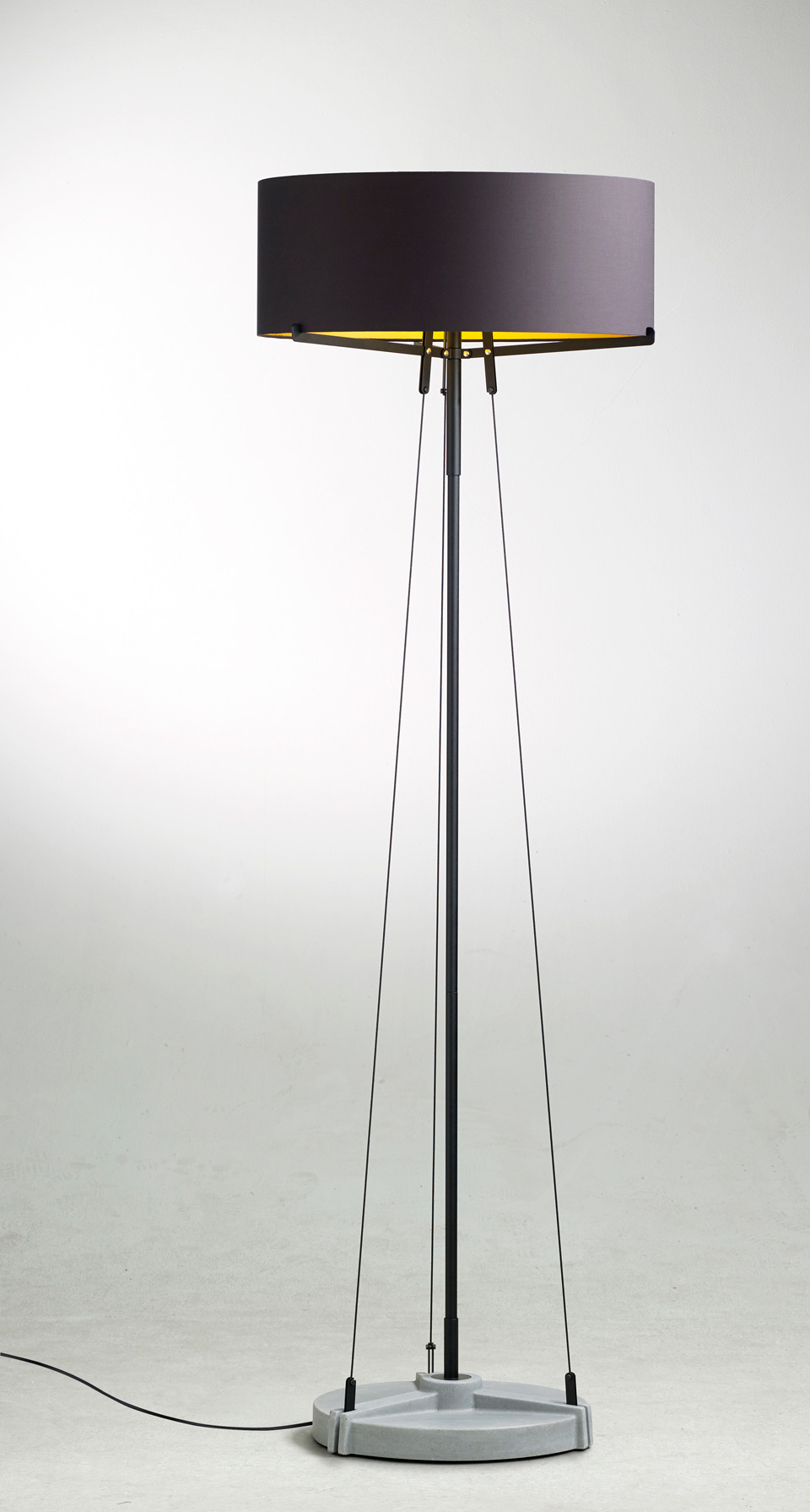 Matt Black Floor Lamp Nearly 2m Tall Stayed With 3 Guys Anchored On A Steel Base with proportions 960 X 1791